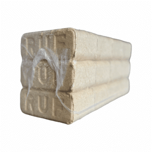 Pakke med RUF træbriketter pakket i plast